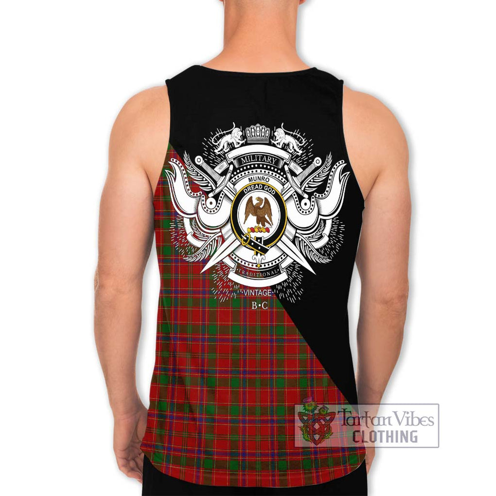 Munro (Monroe) Tartan Men's Tank Top with Family Crest and Military Logo Style - Tartanvibesclothing Shop