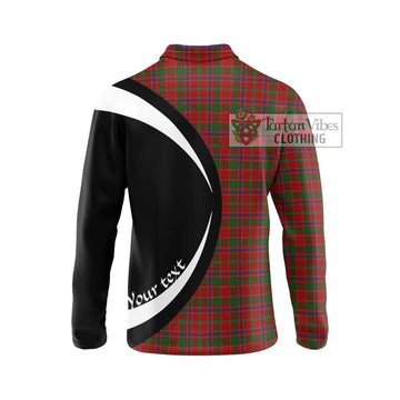 Munro (Monroe) Tartan Long Sleeve Polo Shirt with Family Crest Circle Style - Tartan Vibes Clothing