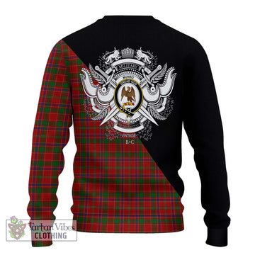 Munro (Monroe) Tartan Knitted Sweater with Family Crest and Military Logo Style - Tartanvibesclothing Shop