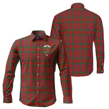 Munro Tartan Long Sleeve Button Up Shirt with Family Crest