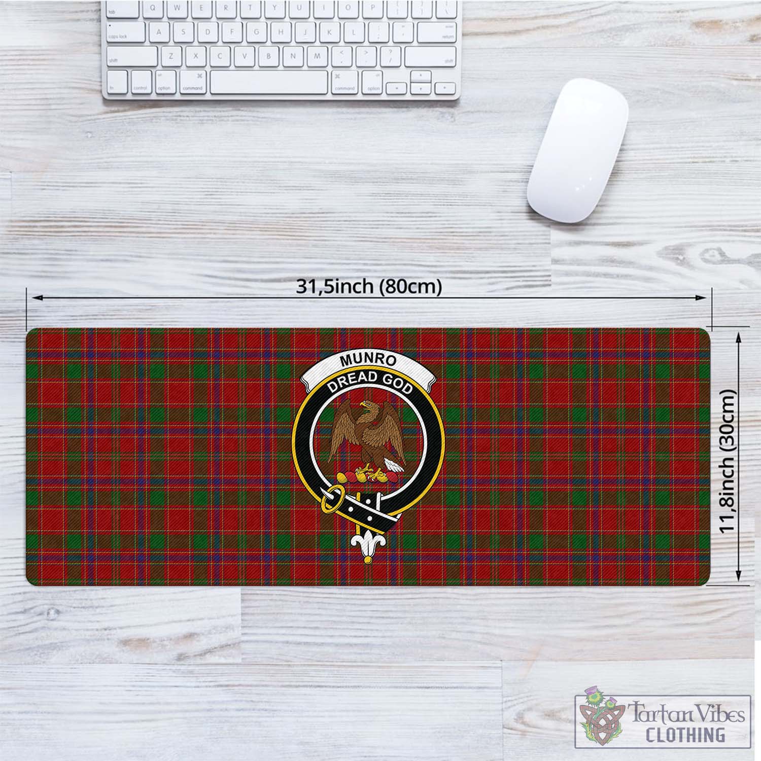 Tartan Vibes Clothing Munro Tartan Mouse Pad with Family Crest