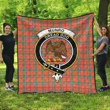 Munro Ancient Tartan Quilt with Family Crest