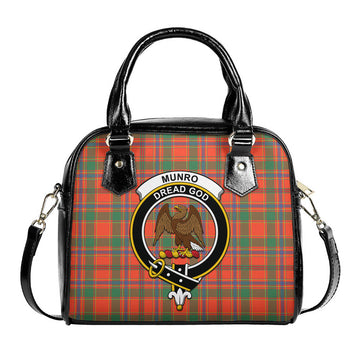 Munro Ancient Tartan Shoulder Handbags with Family Crest