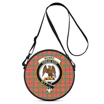 Munro Ancient Tartan Round Satchel Bags with Family Crest