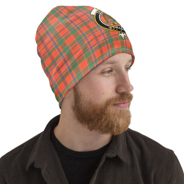 Munro Ancient Tartan Beanies Hat with Family Crest