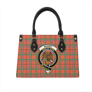 Munro Ancient Tartan Leather Bag with Family Crest
