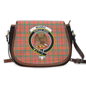 Munro Ancient Tartan Saddle Bag with Family Crest