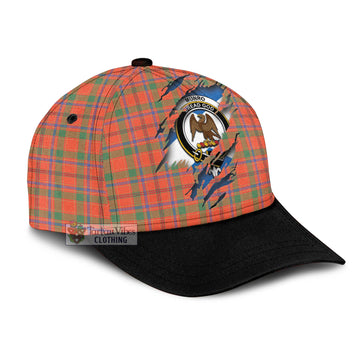 Munro Ancient Tartan Classic Cap with Family Crest In Me Style