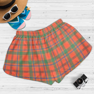 Munro Ancient Tartan Womens Shorts with Family Crest