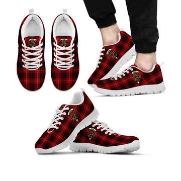 Munro Black and Red Tartan Sneakers with Family Crest