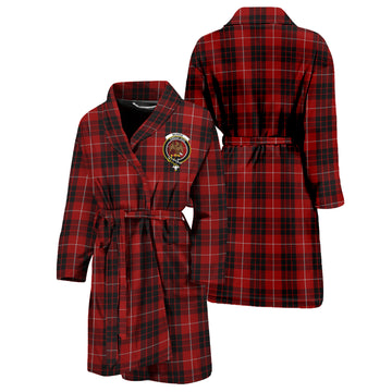 Munro Black and Red Tartan Bathrobe with Family Crest