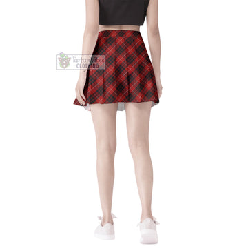 Munro Black and Red Tartan Women's Plated Mini Skirt
