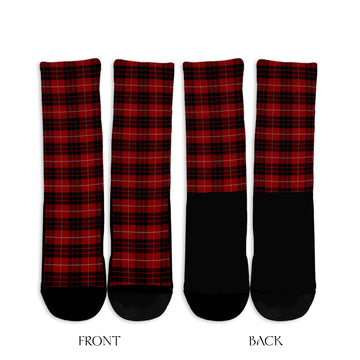 Munro Black and Red Tartan Crew Socks