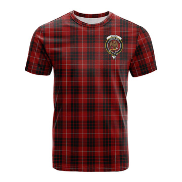 Munro Black and Red Tartan T-Shirt with Family Crest