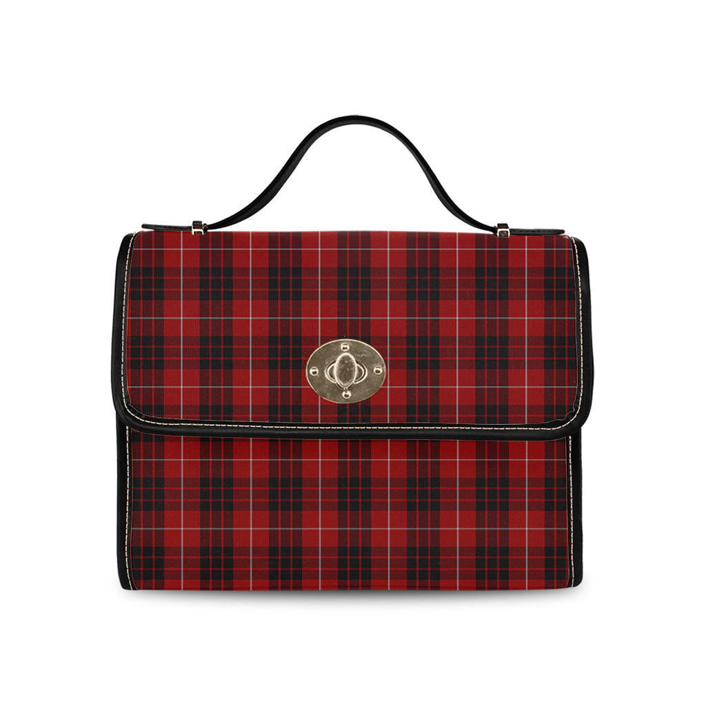 munro-black-and-red-tartan-leather-strap-waterproof-canvas-bag