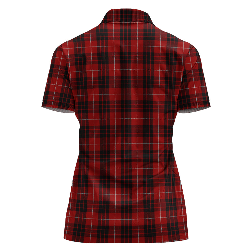 munro-black-and-red-tartan-polo-shirt-with-family-crest-for-women