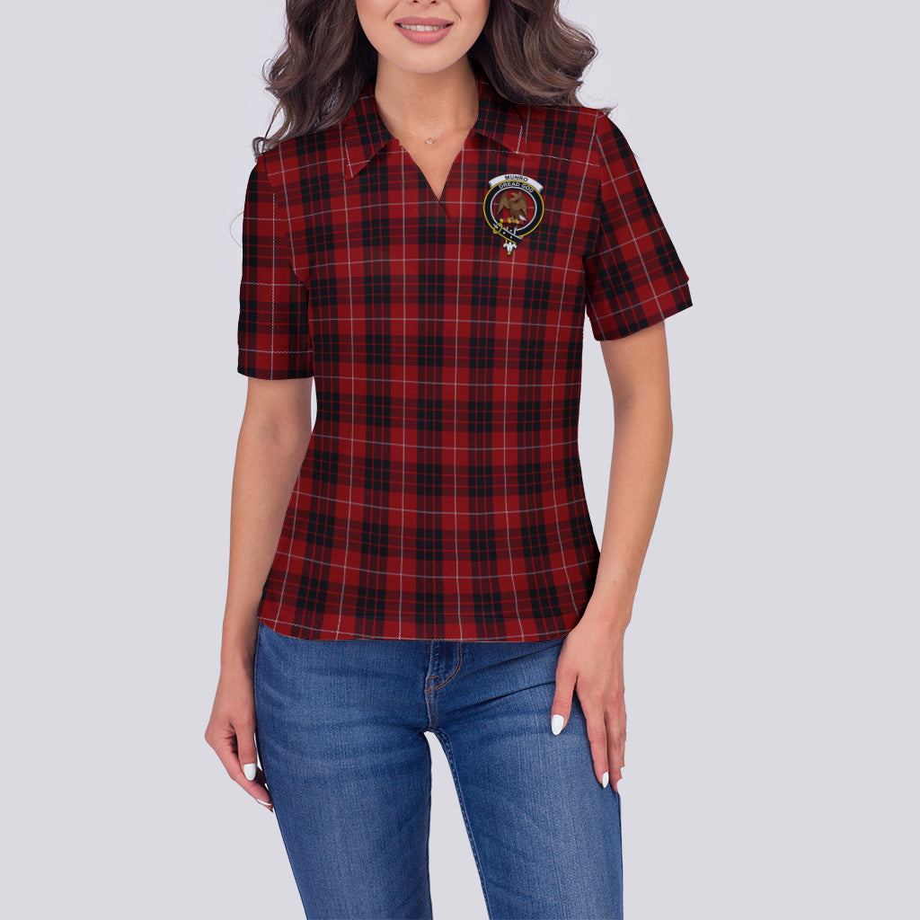 munro-black-and-red-tartan-polo-shirt-with-family-crest-for-women
