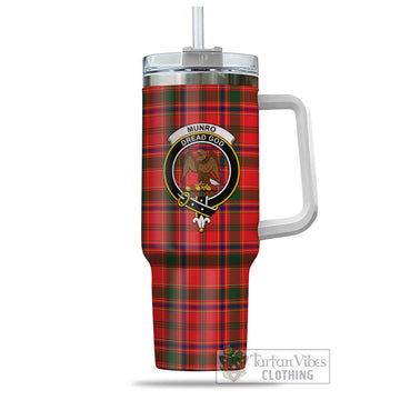 Munro Modern Tartan and Family Crest Tumbler with Handle