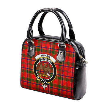 Munro Modern Tartan Shoulder Handbags with Family Crest