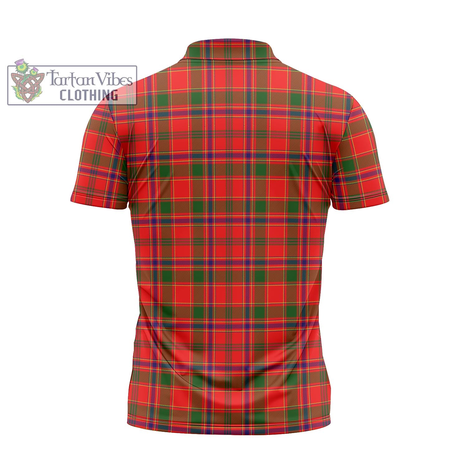 Tartan Vibes Clothing Munro Modern Tartan Zipper Polo Shirt with Family Crest