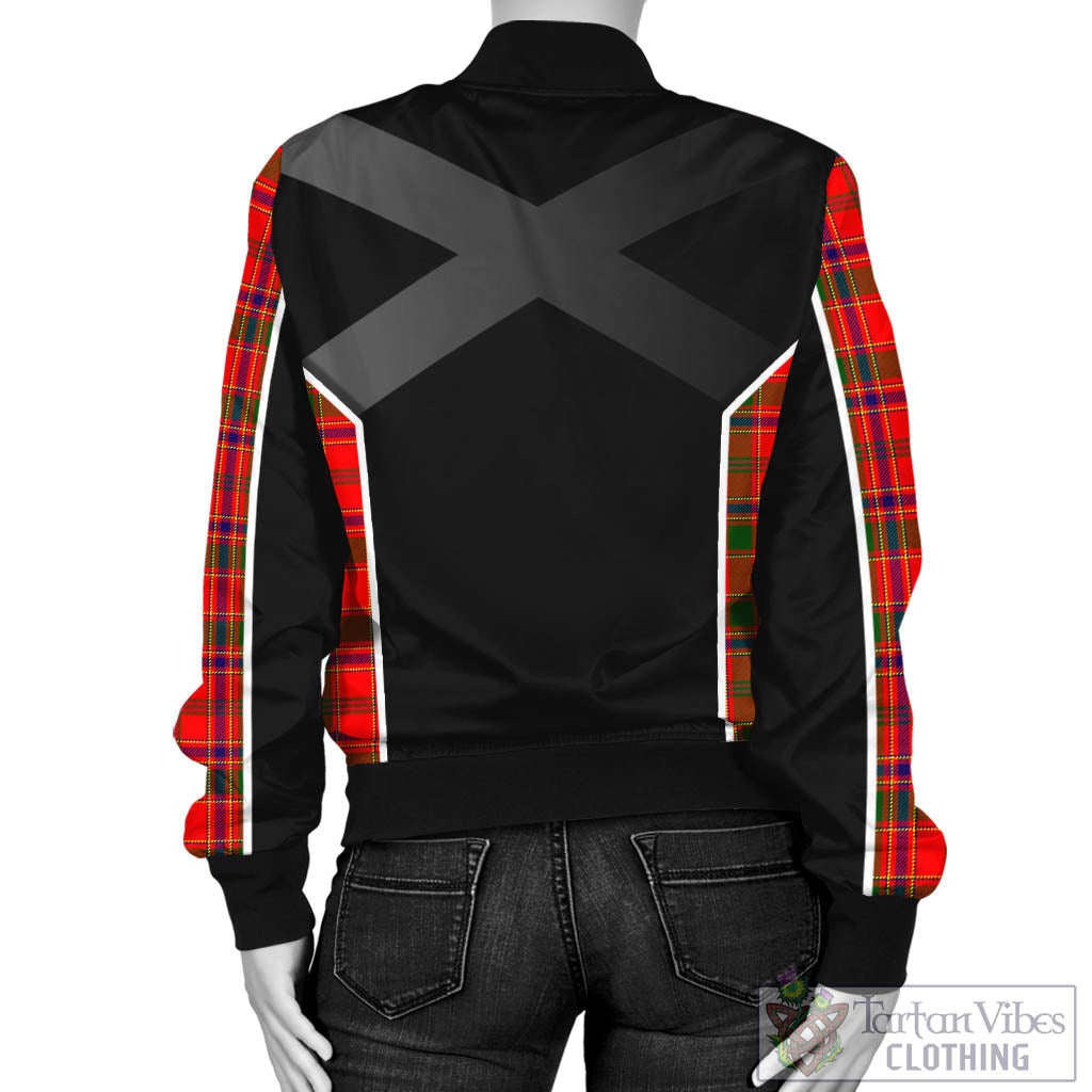 Tartan Vibes Clothing Munro Modern Tartan Bomber Jacket with Family Crest and Scottish Thistle Vibes Sport Style