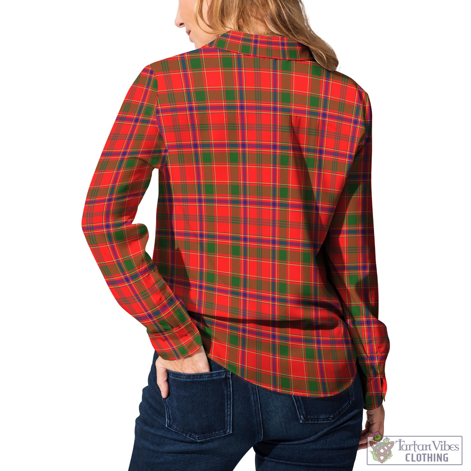 Tartan Vibes Clothing Munro Modern Tartan Womens Casual Shirt with Family Crest
