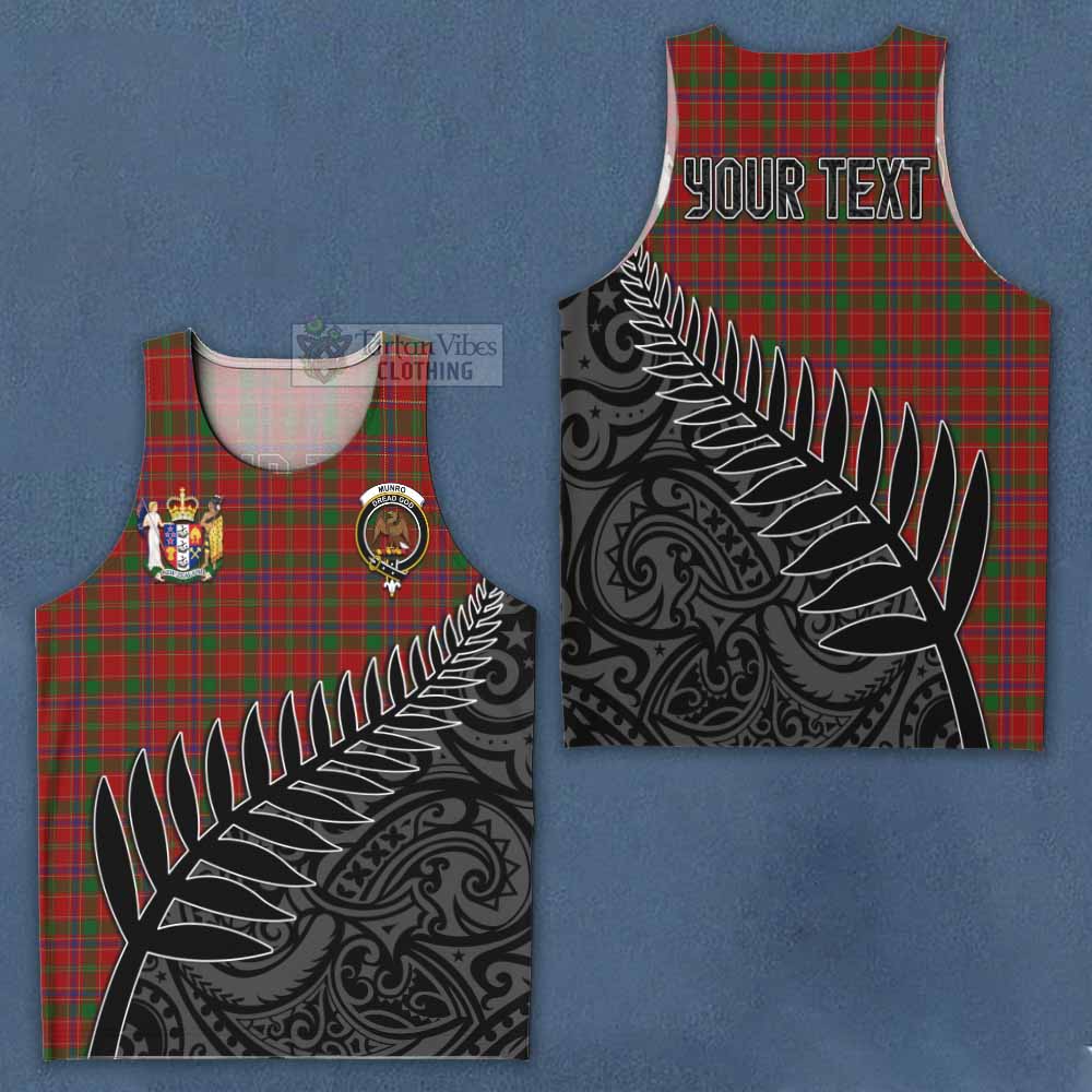Tartan Vibes Clothing Munro (Monroe) Crest Tartan Men's Tank Top with New Zealand Silver Fern Half Style