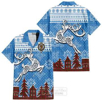 Munro (Monroe) Clan Christmas Hawaiian Shirt Celtic Reindeer Style
