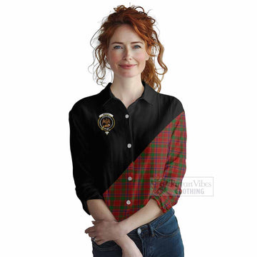 Tartan Vibes Clothing Munro (Monroe) Tartan Women's Casual Shirt with Family Crest and Military Logo Style