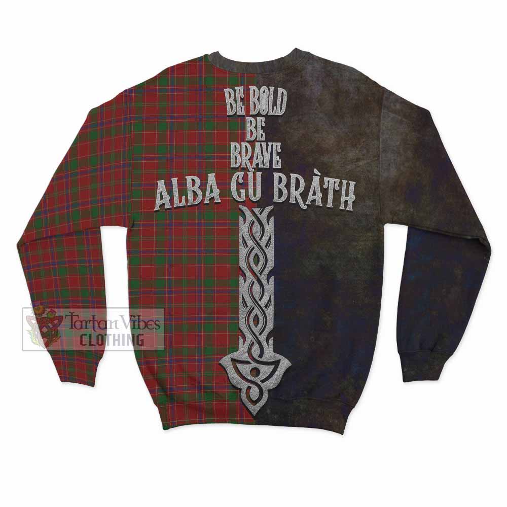 Tartan Vibes Clothing Munro (Monroe) Tartan Family Crest Sweatshirt Alba Gu Brath Be Brave Lion Ancient Style