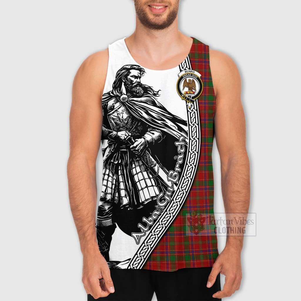 Tartan Vibes Clothing Munro (Monroe) Tartan Clan Crest Men's Tank Top with Highlander Warrior Celtic Style