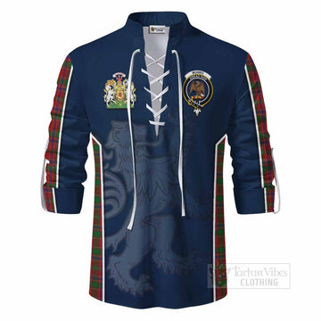 Tartan Vibes Clothing Munro (Monroe) Tartan Ghillie Kilt Shirt with Family Crest and Lion Rampant Vibes Sport Style