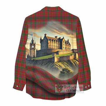 Munro (Monroe) Tartan Family Crest Women's Casual Shirt with Scottish Ancient Castle Style
