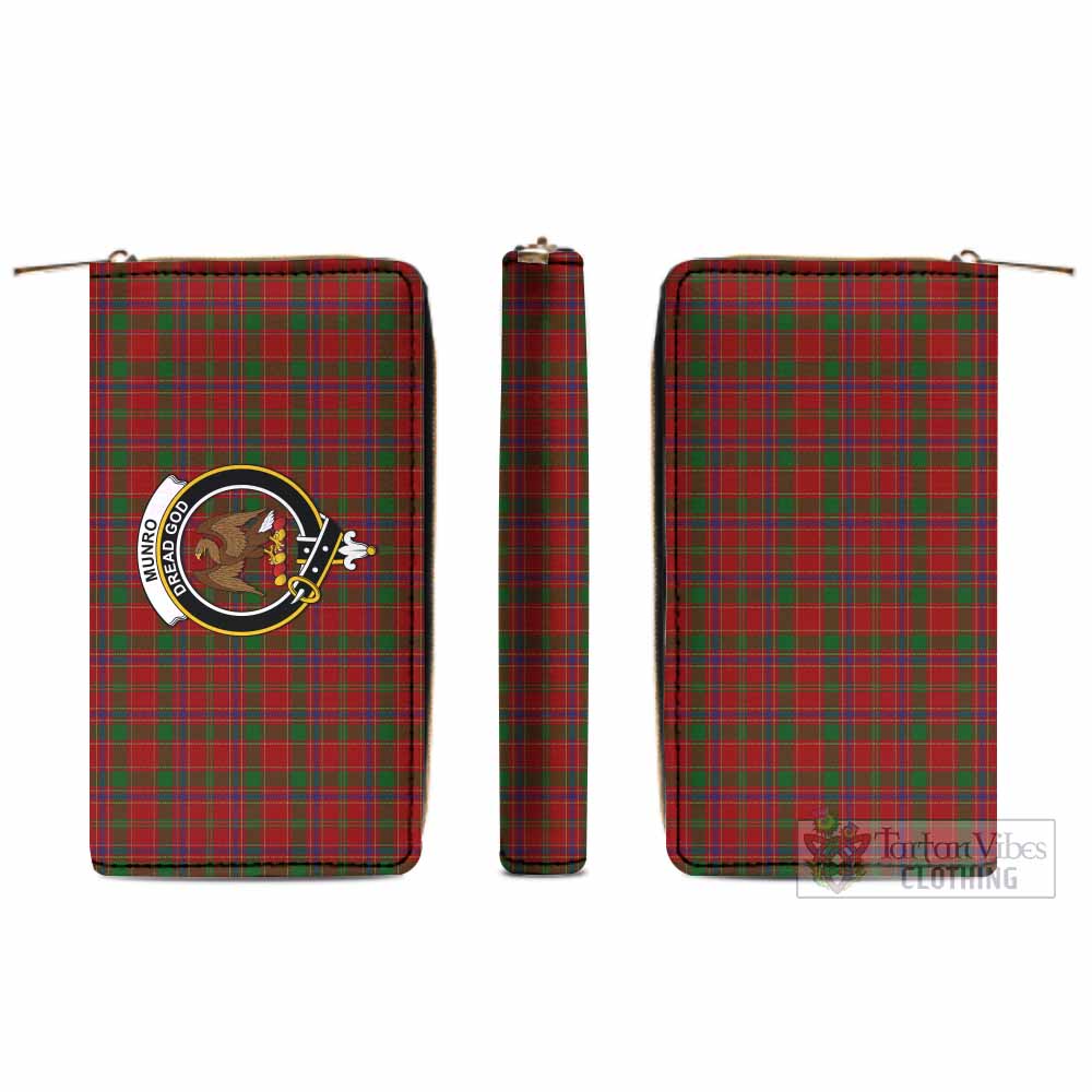 Tartan Vibes Clothing Munro (Monroe) Tartan Women's Leather Wallet with Family Crest