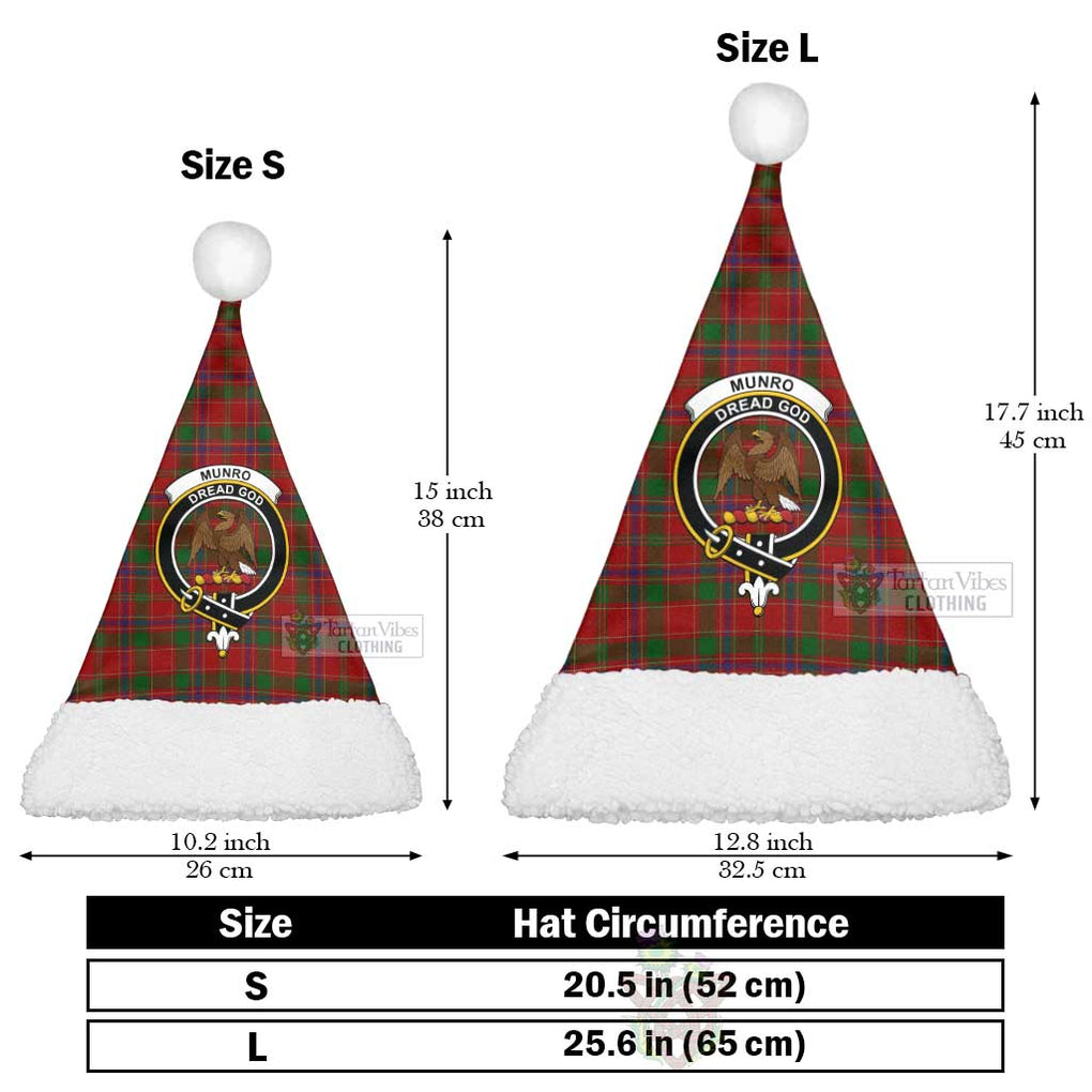 Tartan Vibes Clothing Munro (Monroe) Tartan Christmas Santa Hats with Family Crest