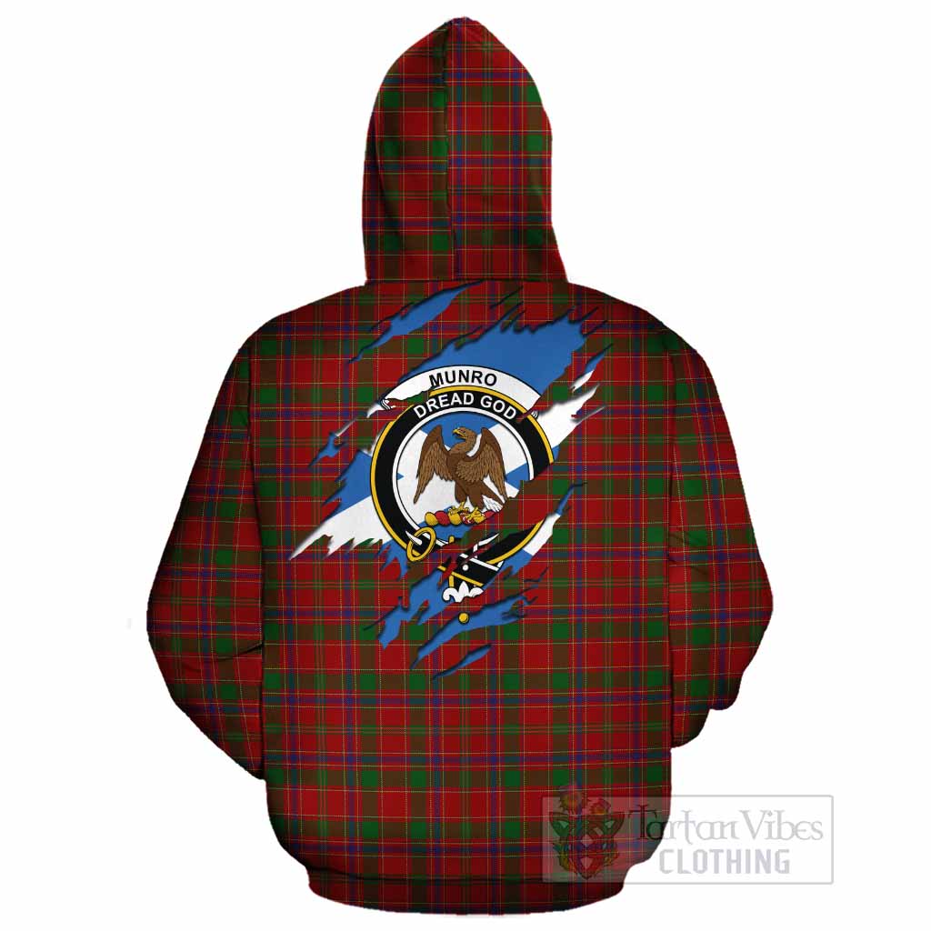 Munro (Monroe) Clan Crest In Me Tartan Cotton Hoodie Scotland Flag Style