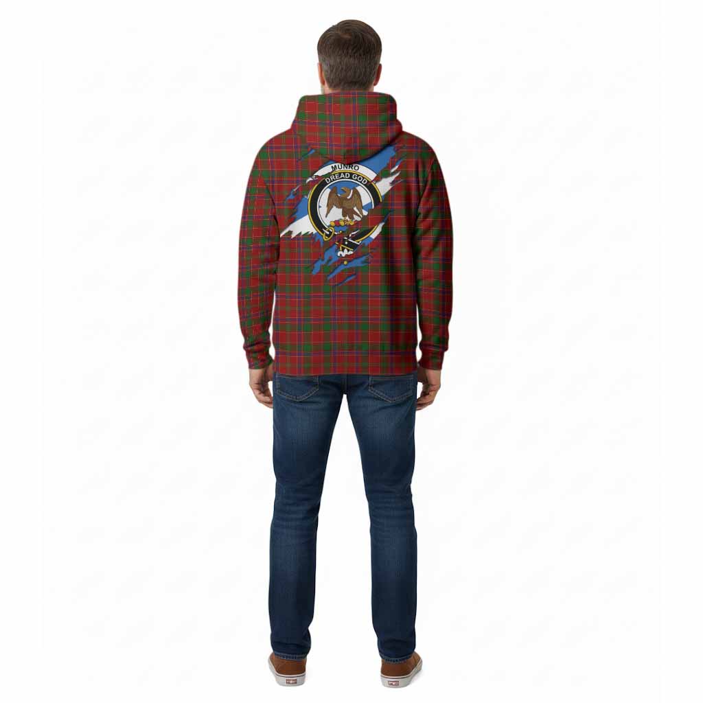 Munro (Monroe) Clan Crest In Me Tartan Cotton Hoodie Scotland Flag Style