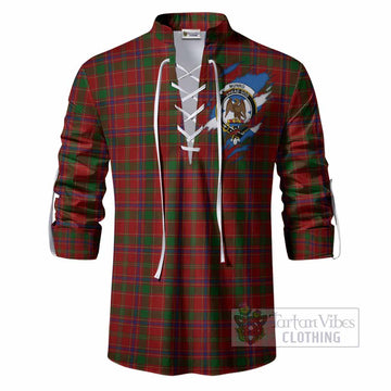 Munro (Monroe) Clan Crest In Me Tartan Ghillie Shirt Scotland Flag Style
