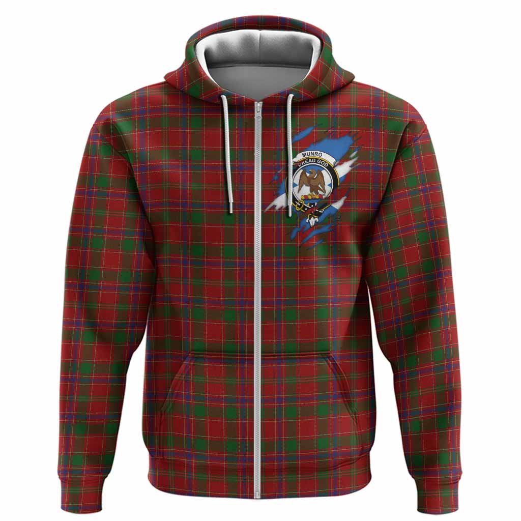 Munro (Monroe) Clan Crest In Me Tartan Hoodie Scotland Flag Style