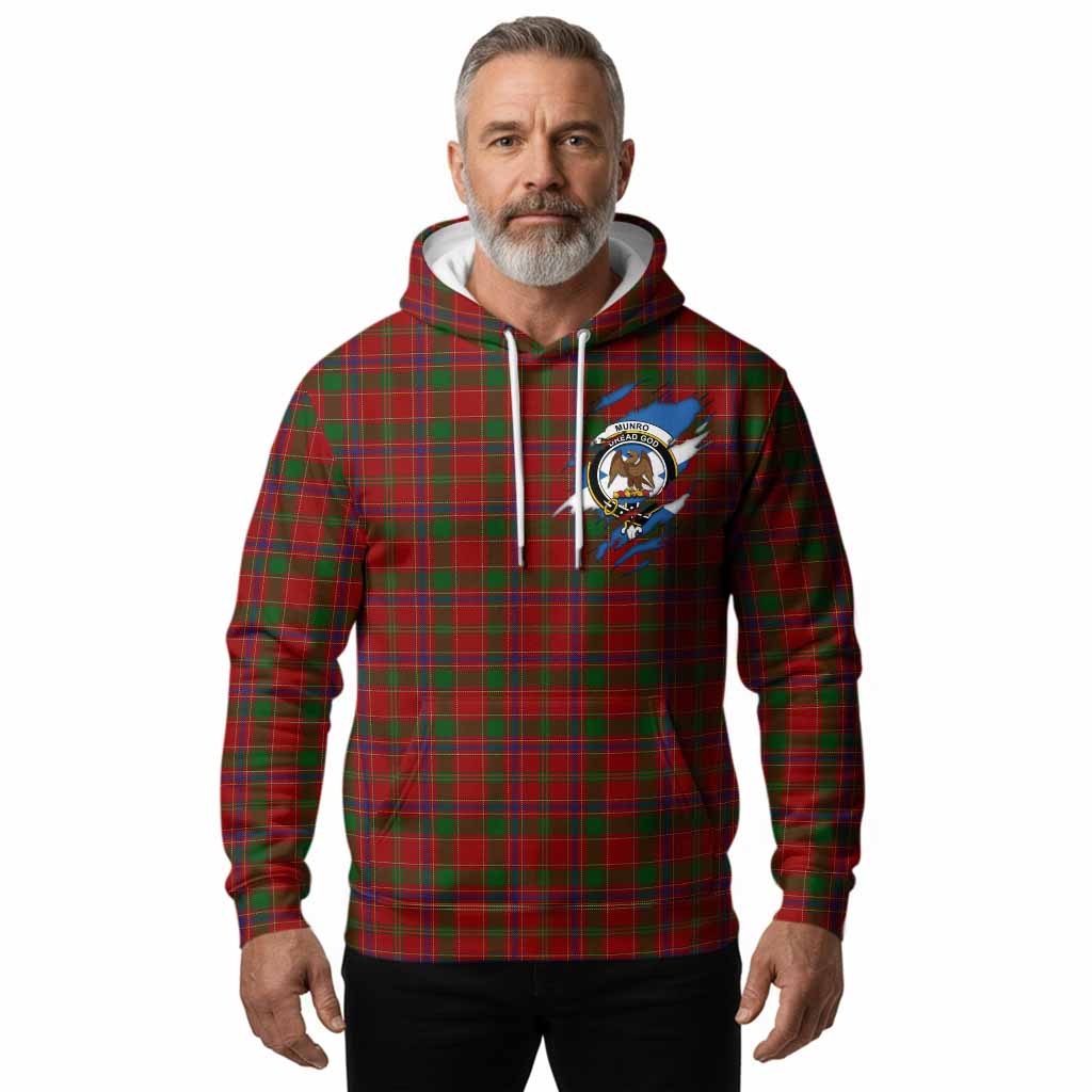 Munro (Monroe) Clan Crest In Me Tartan Hoodie Scotland Flag Style