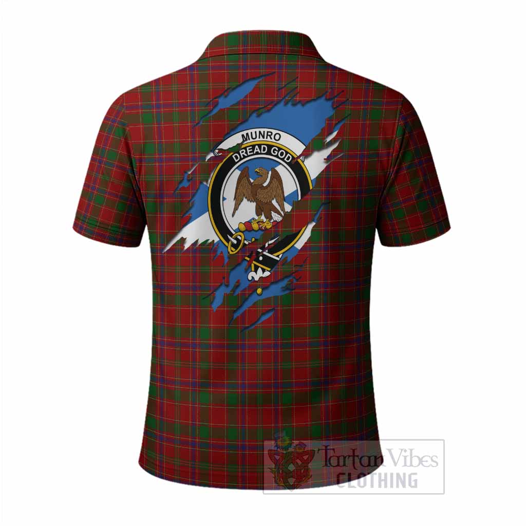 Munro (Monroe) Clan Crest In Me Tartan Polo Shirt Scotland Flag Style