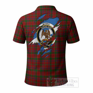Munro (Monroe) Clan Crest In Me Tartan Polo Shirt Scotland Flag Style