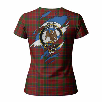 Munro (Monroe) Clan Crest In Me Tartan Women T shirt Scotland Flag Style