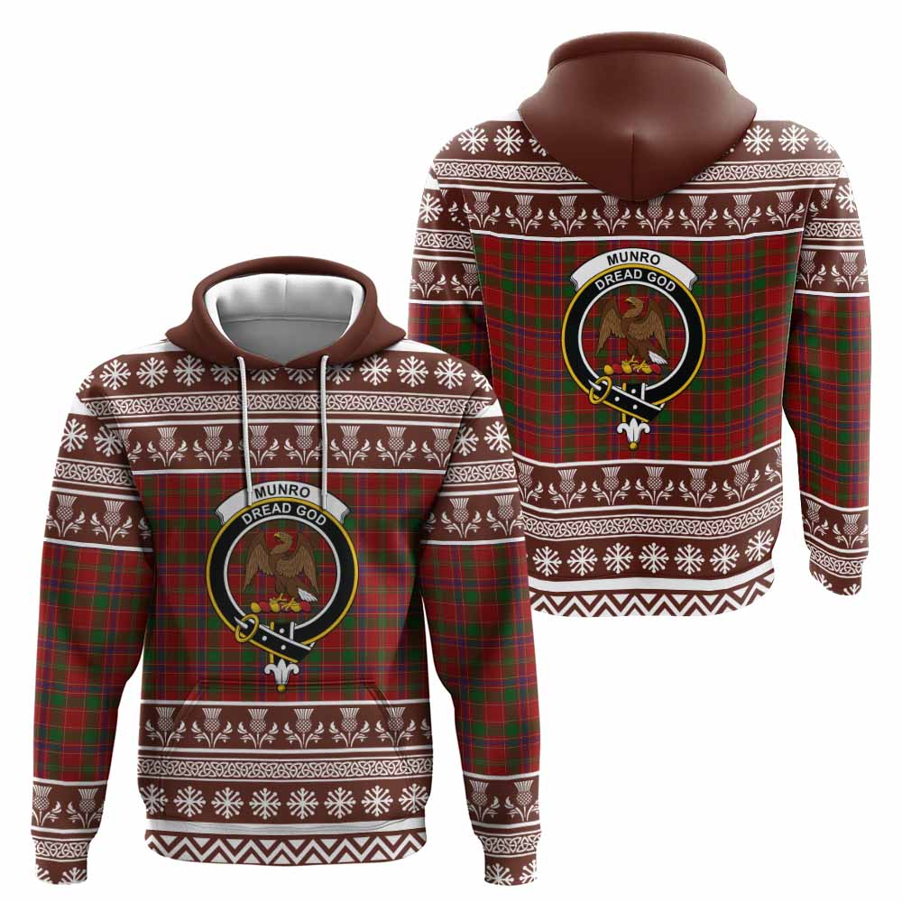 Munro (Monroe) Clan Tartan Christmas Hoodie with Family Crest - Tartan Vibes Clothing