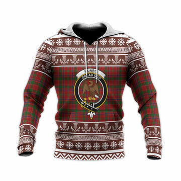Munro (Monroe) Clan Tartan Christmas Knitted Hoodie with Family Crest