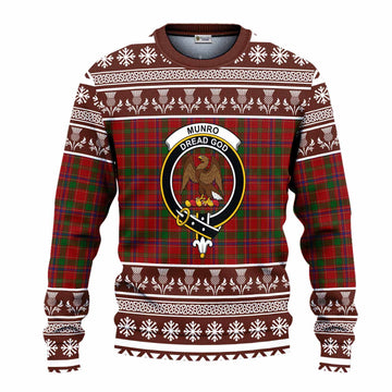 Munro (Monroe) Clan Tartan Christmas Ugly Sweater with Family Crest