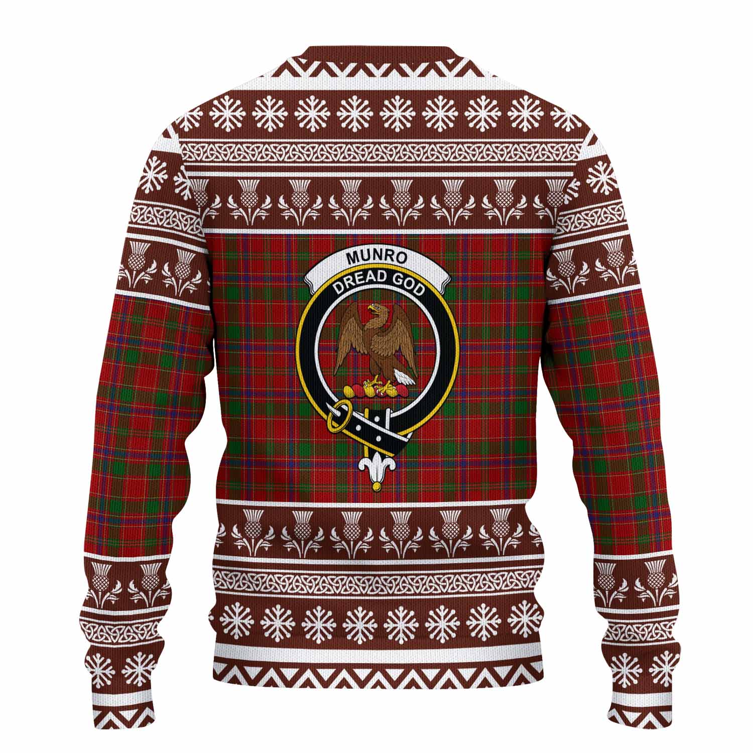 Munro (Monroe) Clan Tartan Christmas Ugly Sweater with Family Crest - Tartan Vibes Clothing