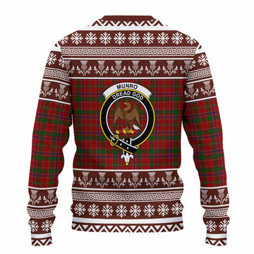 Munro (Monroe) Clan Tartan Christmas Ugly Sweater with Family Crest