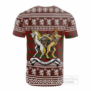 Munro (Monroe) Clan Tartan Crest Christmas Cotton T-shirt Coat of Arms Funny Style