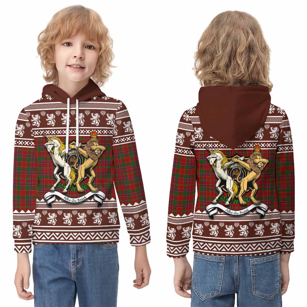 Munro (Monroe) Clan Tartan Crest Christmas Kid Hoodie Coat of Arms Funny Style - Tartan Vibes Clothing